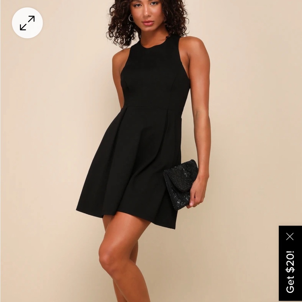 Lulus XS Cutout and About Black Skater Dress